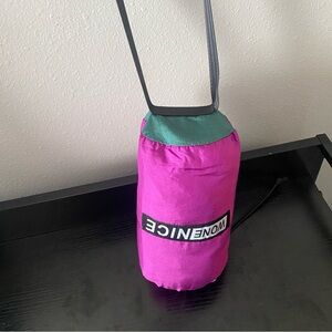 Vibrant Pink and Green Camping Hammock with Drawstring Bag